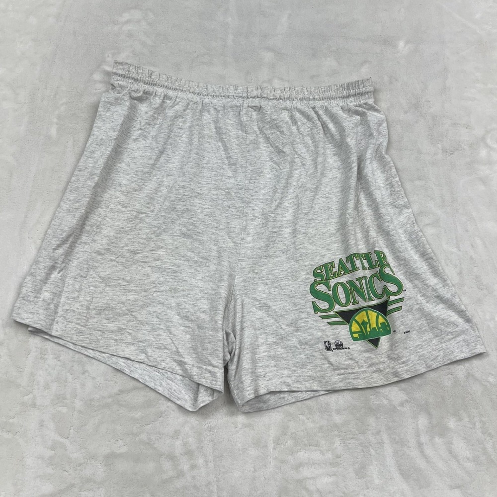 Vintage Seattle Sonics Shorts Mens XL Gray NBA Basketball Cotton Made in USA